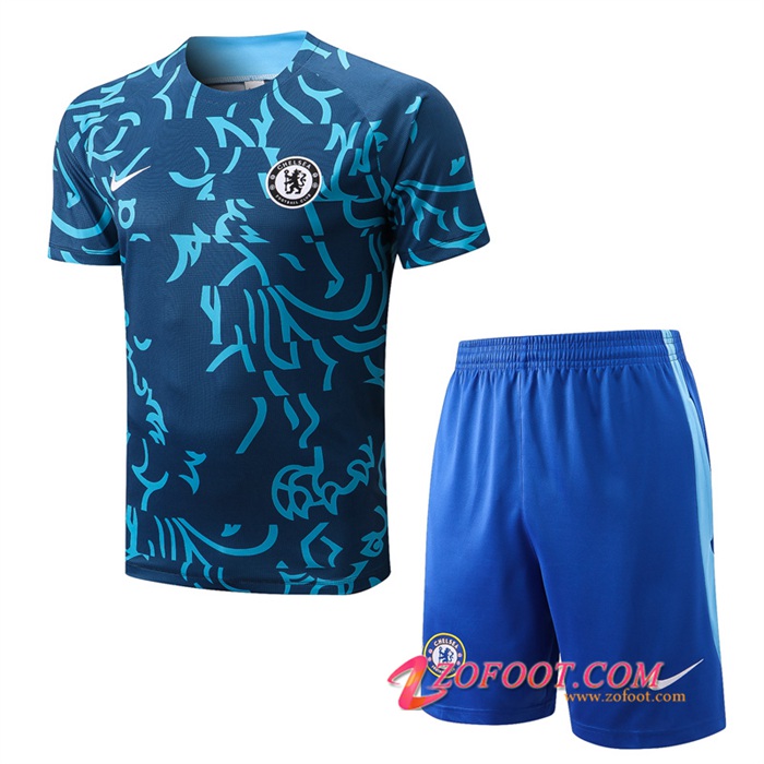 Ensemble Training T-Shirts + Shorts FC Chelsea Bleu 2022/2023