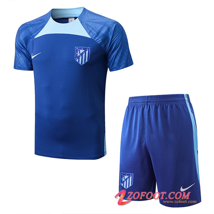 Ensemble Training T-Shirts + Shorts Atletico Madrid Bleu 2022/2023