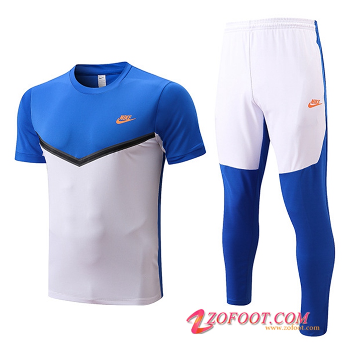 Ensemble Training T-Shirts + Pantalon Nike Blanc/Bleu 2022/2023