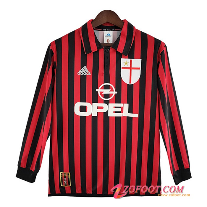 Maillot de Foot Milan AC Retro Domicile Manches Longues 1999/2000