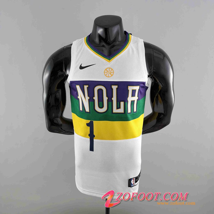 Maillot New Orleans Pelicans (WLLIAMSIN #1) Blanc Urban Edition