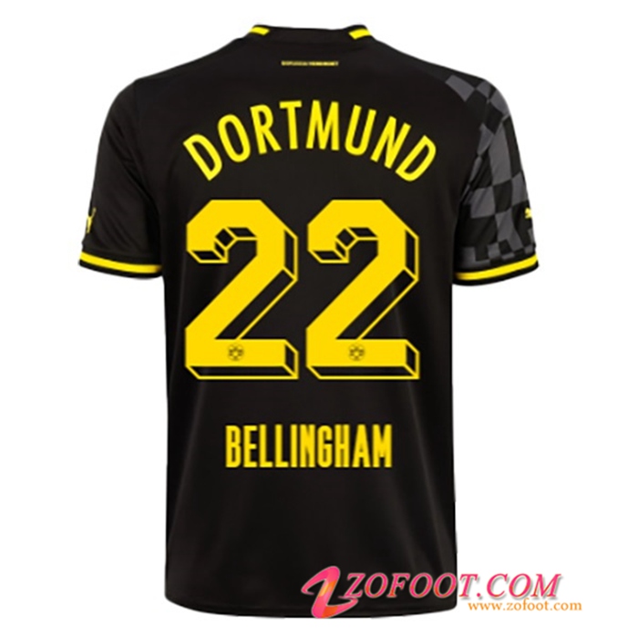 Maillot de Foot Dortmund BVB (BELLINGHAM #22) 2022/23 Exterieur