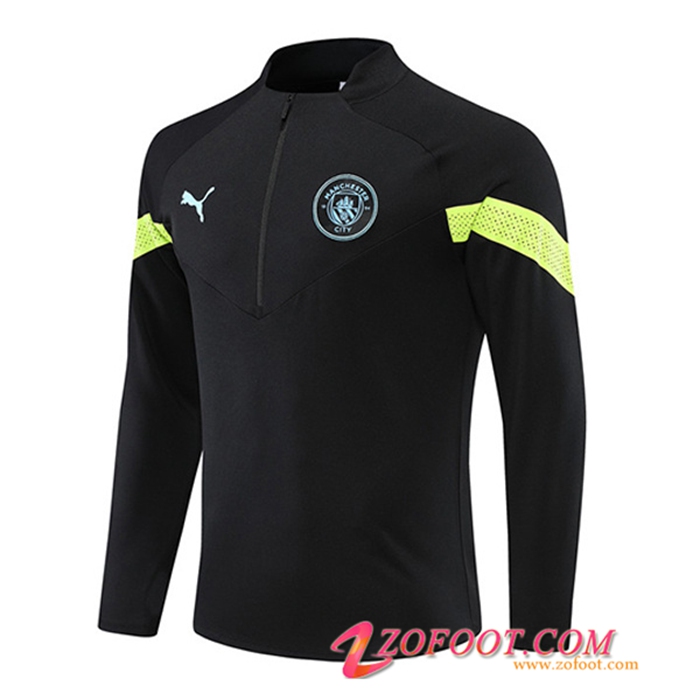 Sweatshirt Training Manchester City Noir/Vert 2022/2023