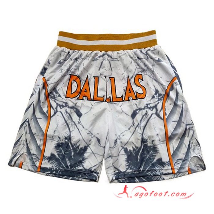 Shorts NBA Dallas Mavericks Blanc