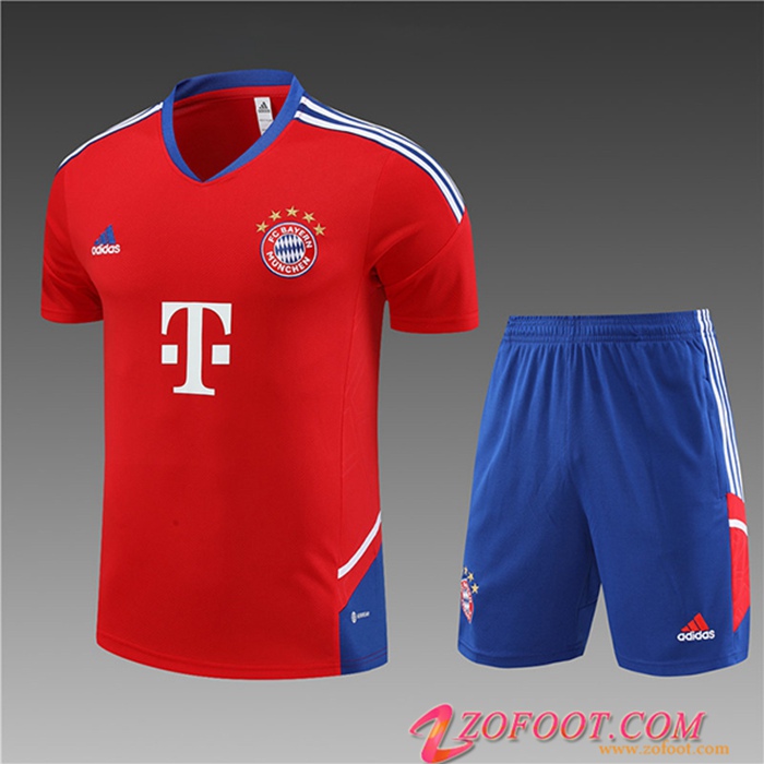 Ensemble Training T-Shirts + Shorts Bayern Munich Enfant Rouge 2022/2023