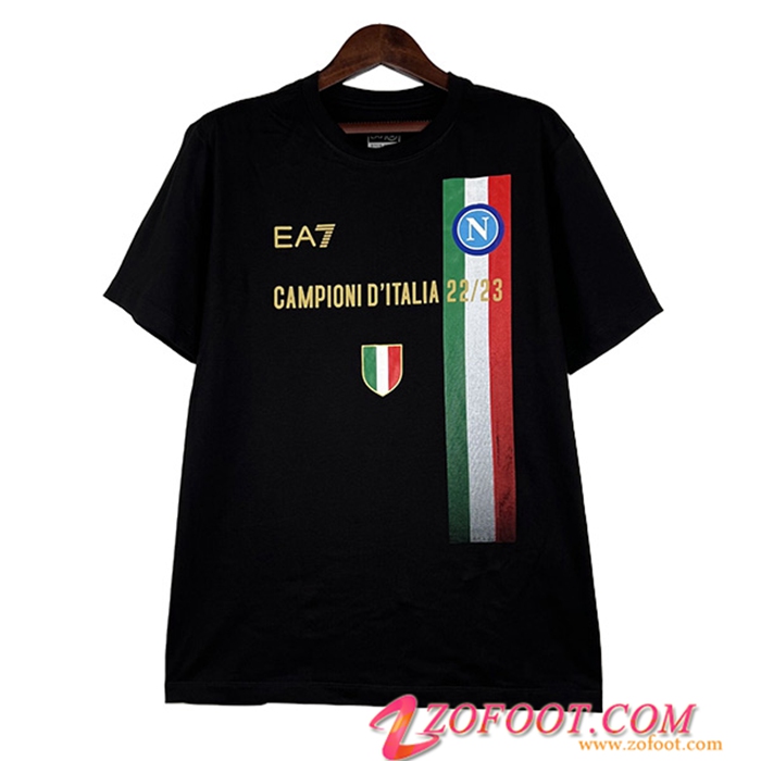 SSC Naples Italian Champions T-Shirt Noir 2022/2023